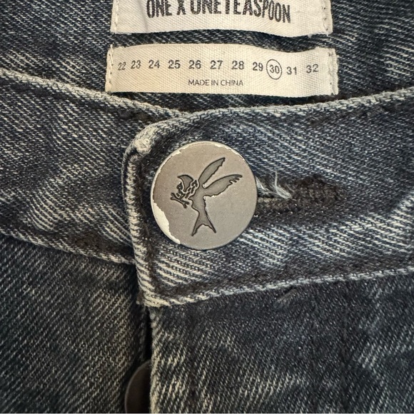One Teaspoon High Waisted Bonita Shorts Black Denim - Women’s 30 - Picture 10 of 12
